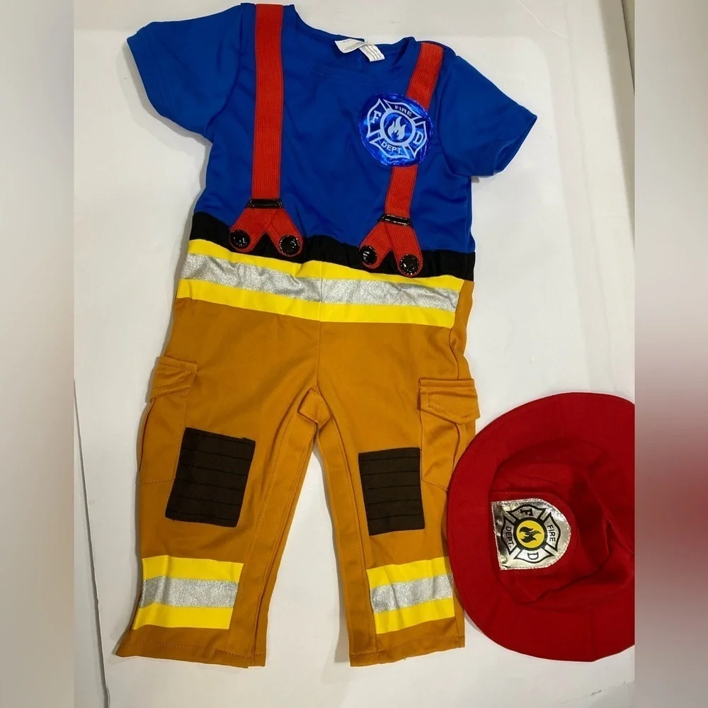 NEW🔥FIREMAN COSTUME🔥👩‍🚒6-12 MO INFANT 👩‍🚒🔥PARTY CITY